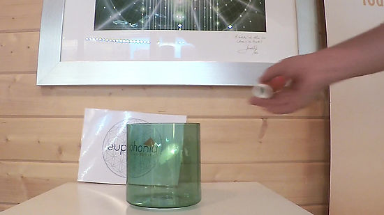 Taça Cristalina Verde 15cm Sol#@432Hz / Green Crystal Clear Bowl 6'' G#@432Hz